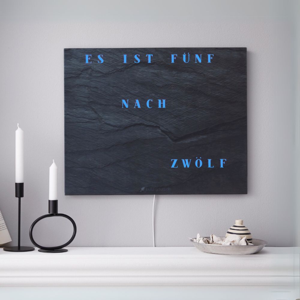 Wordclock Jupiter Schiefer Optik
