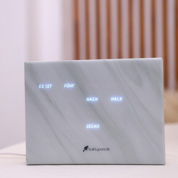 The look of BoxClock Phantom White Marble Edition
