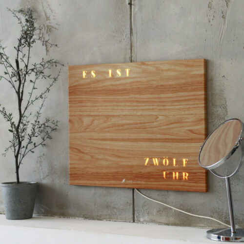 The new Wordclock Jupiter Holz Optik