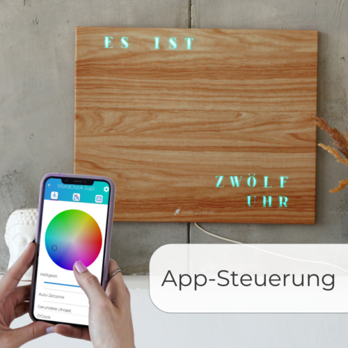 Wordclock Jupiter Holz Optik