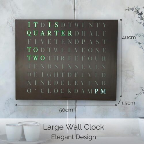 Wordclock Jupiter Edelstahl gelasert - Englische Version