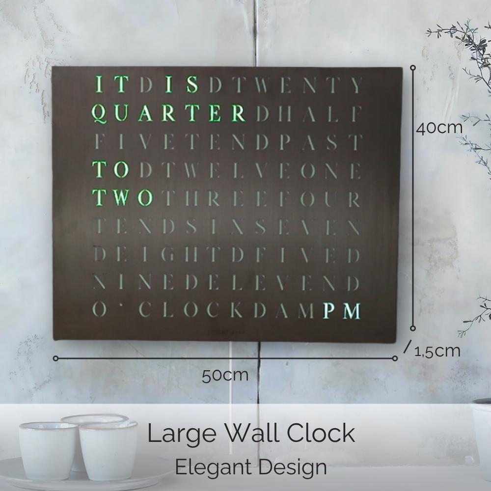 Wordclock Jupiter Edelstahl gelasert - Englische Version