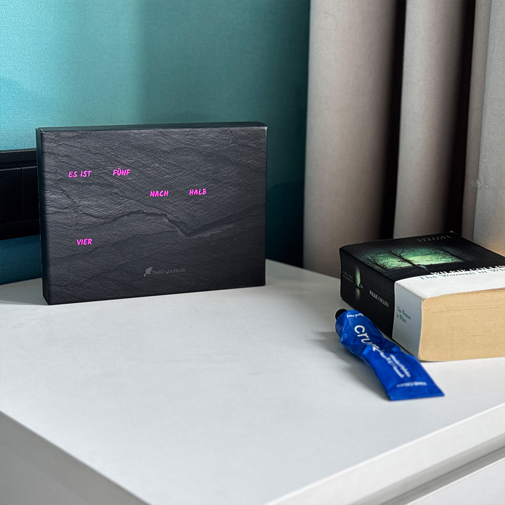 BoxClock Schiefer Optik
