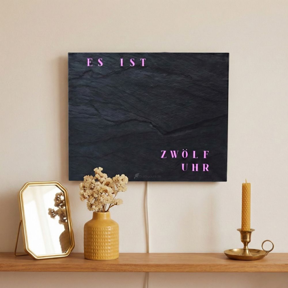 Wordclock Jupiter Schiefer Optik