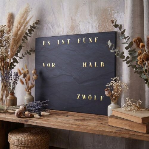 Wordclock Jupiter Schiefer Optik