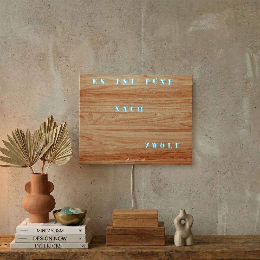 Wordclock Jupiter Holz Optik