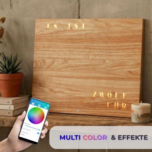 Wordclock Jupiter Holz Optik