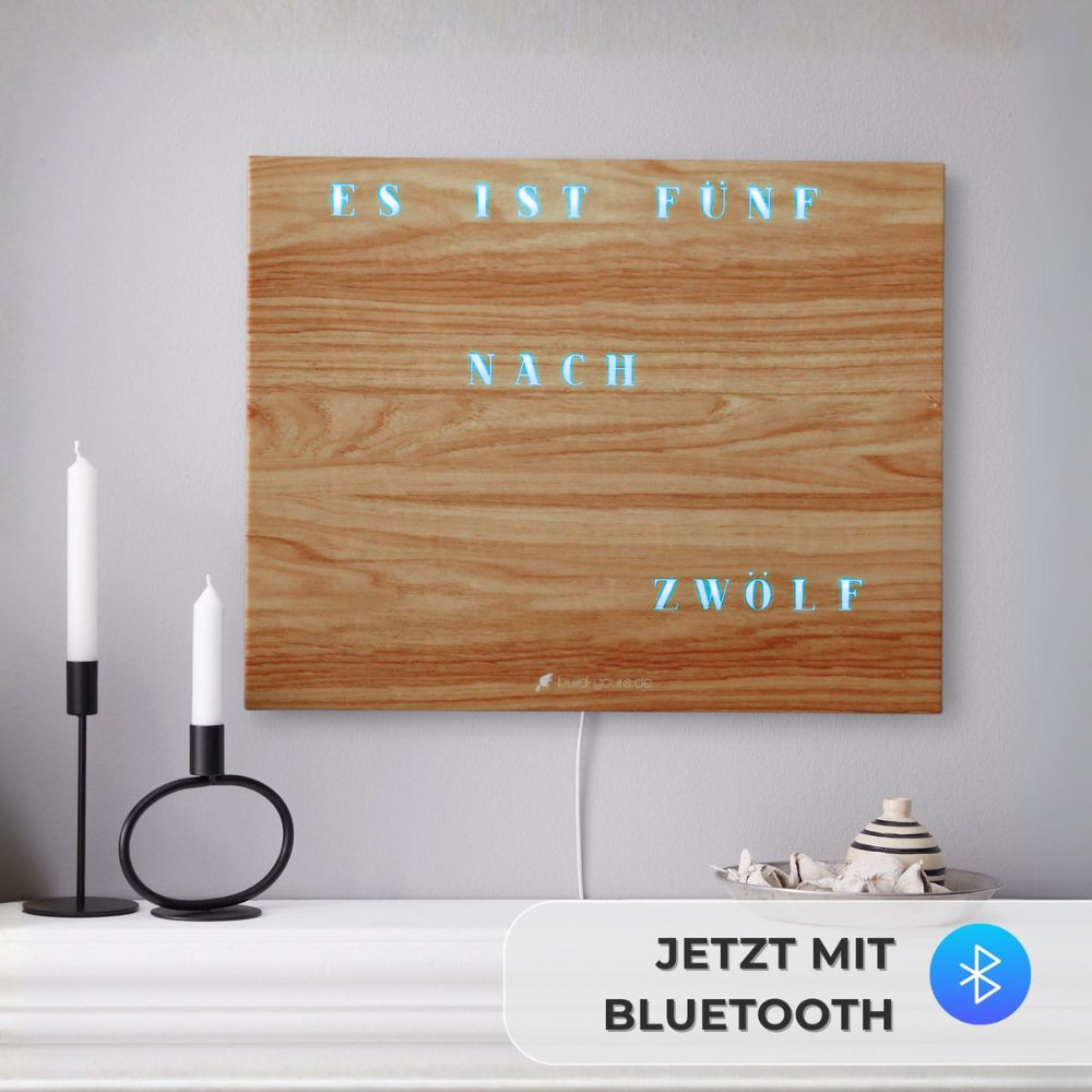 Wordclock Jupiter Holz Optik