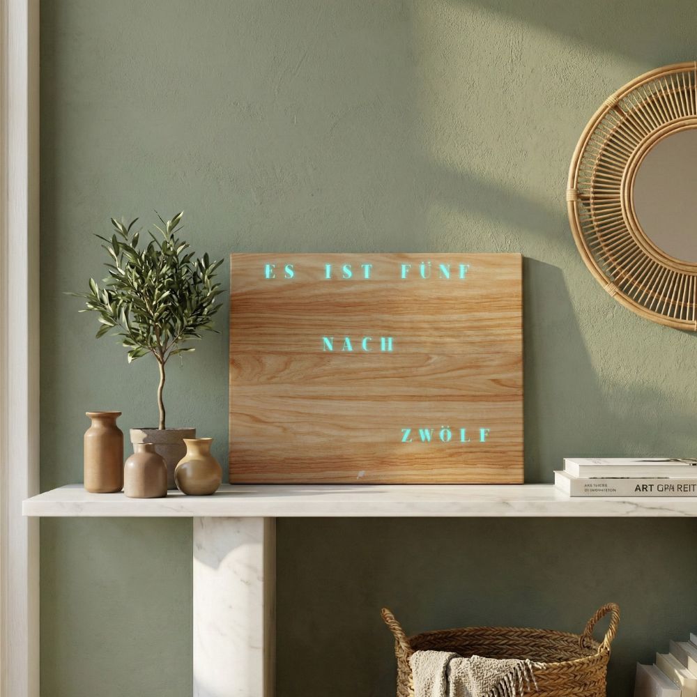 Wordclock Jupiter Holz Optik