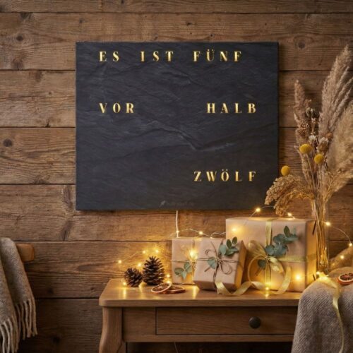 Wordclock Jupiter Schiefer Optik