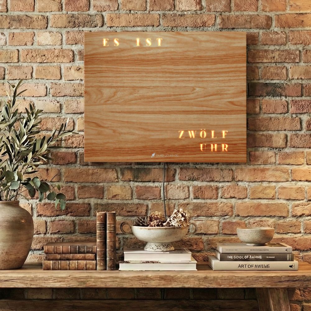 Wordclock Jupiter Holz Optik