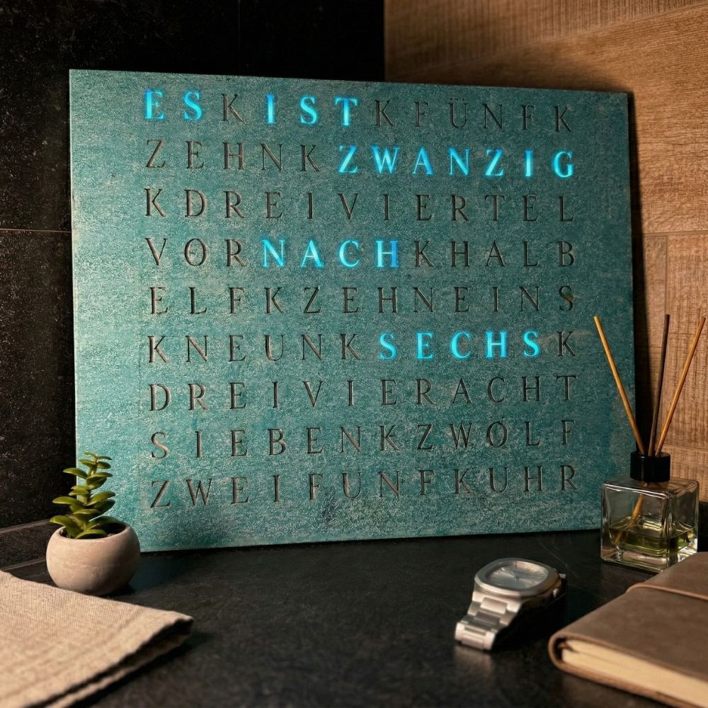 Wordclock Jupiter Grünspan