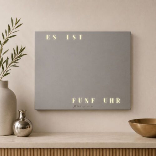 Wordclock Jupiter Phantom Plain Gray Edition closeup