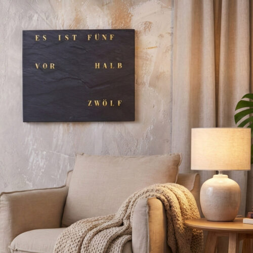 Wordclock Jupiter Phantom Slate Edition in interior