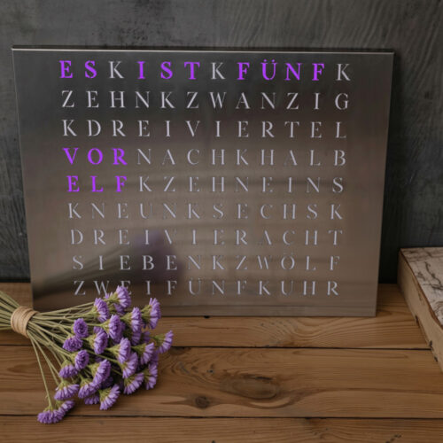 The new Wordclock Jupiter Brushed Stainless Steel Edition