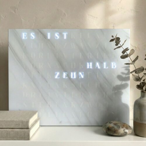 Wordclock Jupiter Phantom White Marble Edition