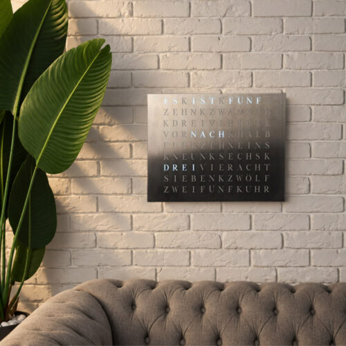Wordclock Jupiter Brushed Stainless Steel Edition
