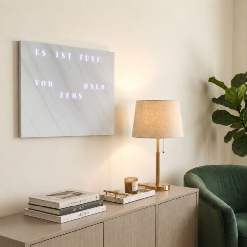 Wordclock Jupiter Phantom White Marble Edition