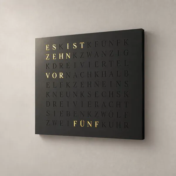 Wordclock Jupiter 2.0 Black Powder Coated Edition